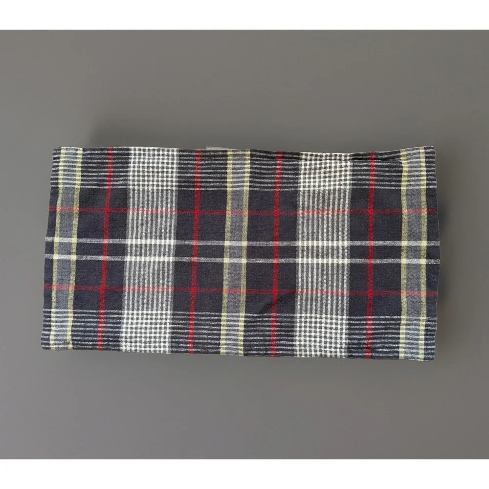 Pottery Barn King Duvet + 2 King Shams Carson Charcoal Gray Plaid Classic Luxury